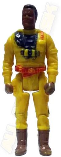 Kenner M.A.S.K. Firecracker PlayFul argentine, licensed product. Yellow suit, red belt and accessories, blue sweater, brown gloves and boots.